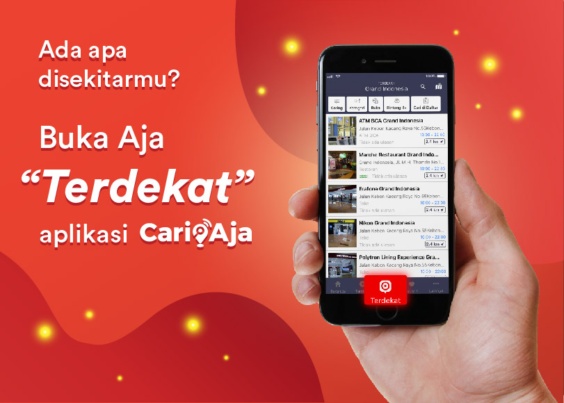CARI AJA adalah aplikasi pencarian tempat terlengkap di Indonesia. Anda dapat menemukan tempat tempat seperti Restoran, SPBU, ATM, Toko, Bank, Hotel, Dll.
